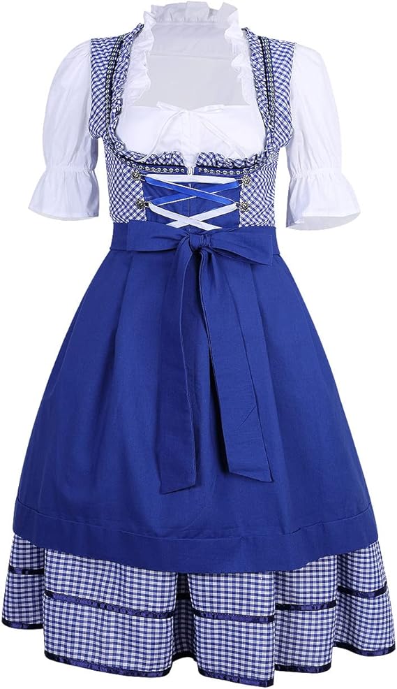 kojooin 女式 3 件套慕尼黑啤酒节服装德国紧身连衣裙,适合巴伐利亚